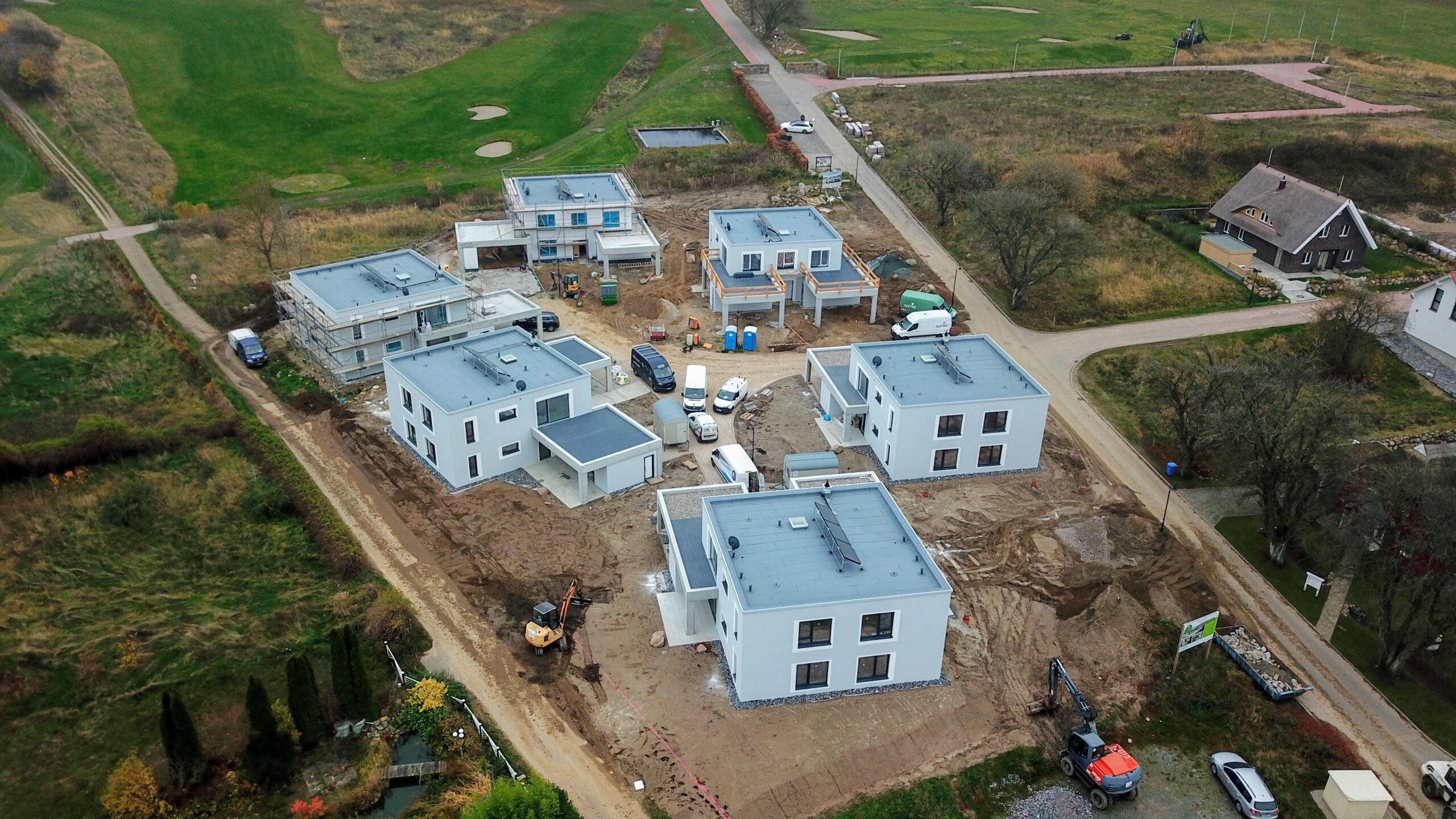 Luftbild von Baustelle bei den Golfvillen