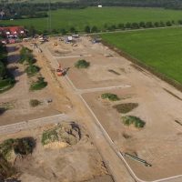 Luftbild von leerer Baufläche beim Wackerow-Projekt